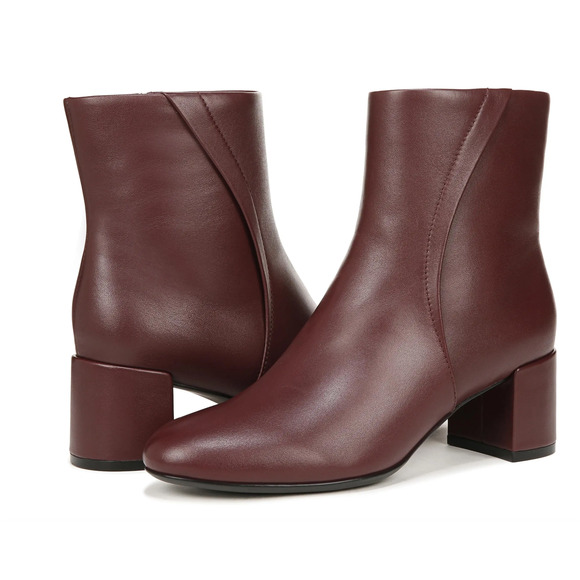 Naturalizer Shoes - Naturalizer River Ankle Boot Leather Bootie | 8.5 Cabernet Sauvignon Red Leather